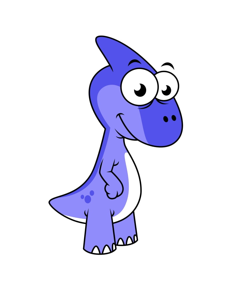 Cute illustration of a Parasaurolophus dinosaur Canvas Art - Stocktrek Images (26 x 32)