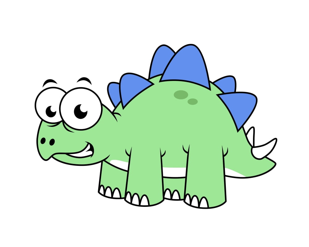 Cute illustration of a Stegosaurus Canvas Art - Stocktrek Images (32 x 26)