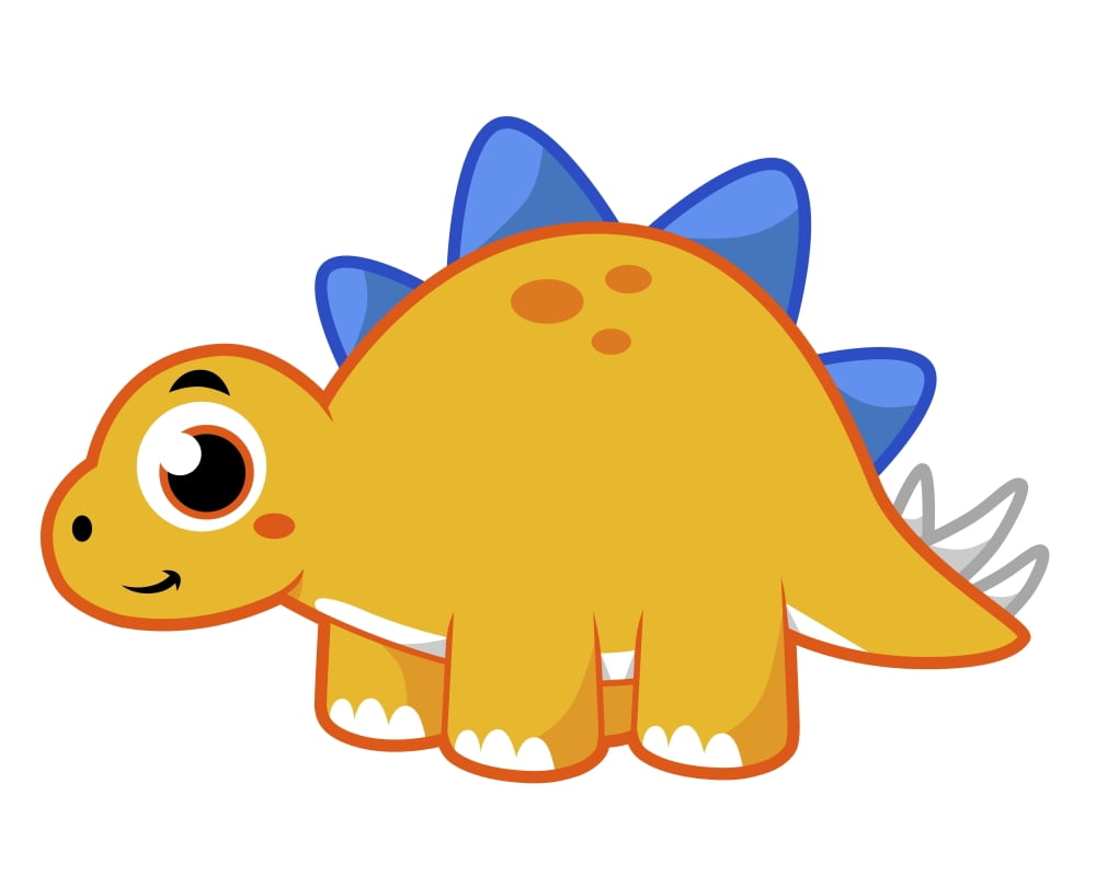 Cute illustration of a Stegosaurus Canvas Art - Stocktrek Images (32 x 26)