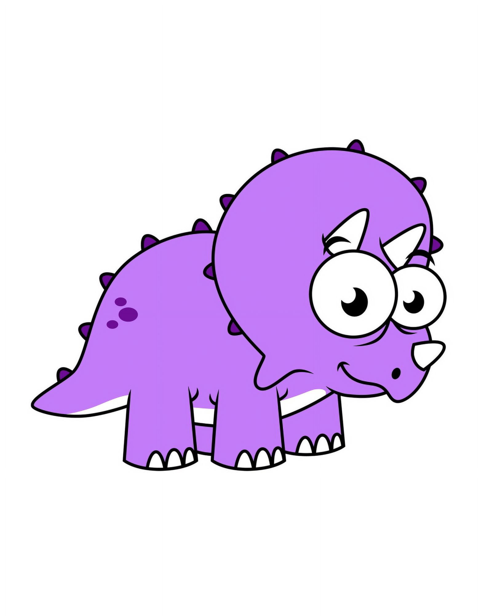 Cute illustration of a Triceratops Canvas Art - Stocktrek Images (13 x 16)