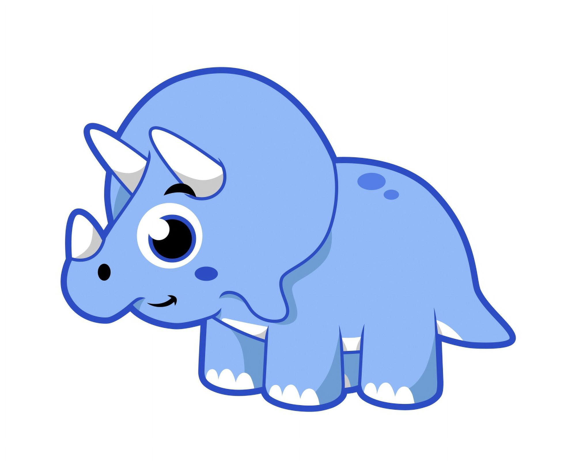 Cute illustration of a Triceratops dinosaur Canvas Art - Stocktrek Images (16 x 13)
