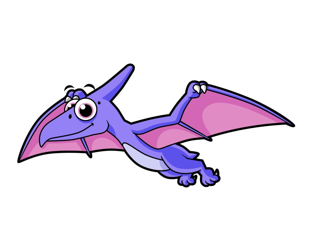 Cute illustration of a flying pterodactyl Canvas Art - Stocktrek Images (16 x 13)