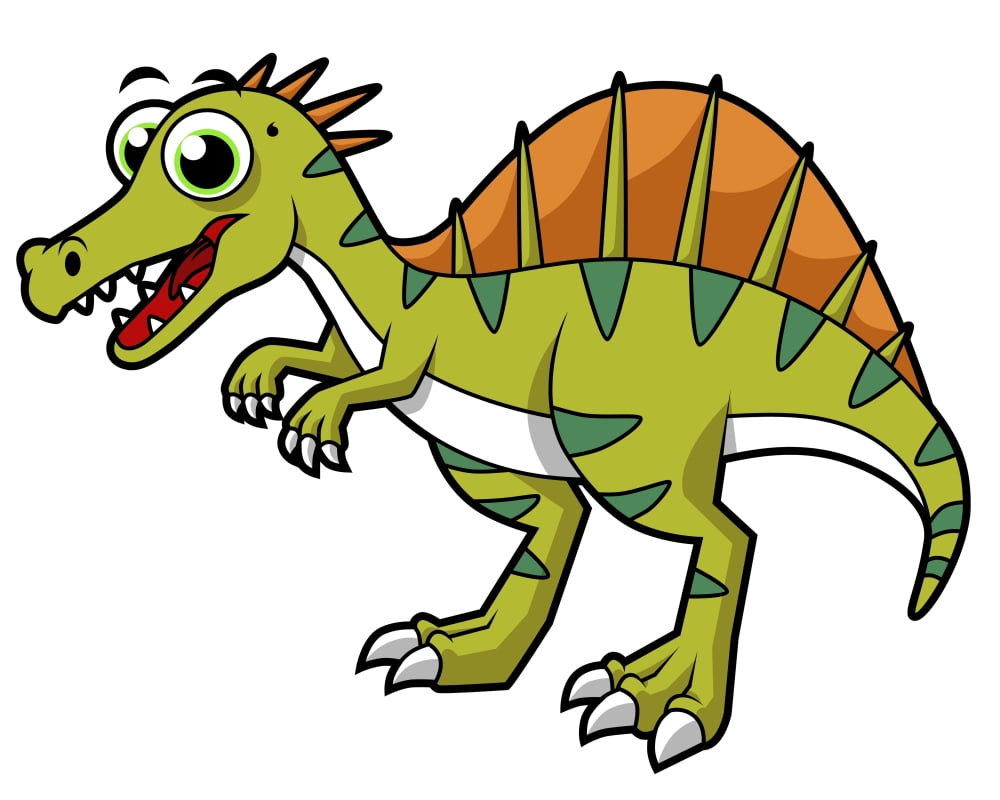 Cute illustration of a smiling Spinosaurus Canvas Art - Stocktrek Images (32 x 26)