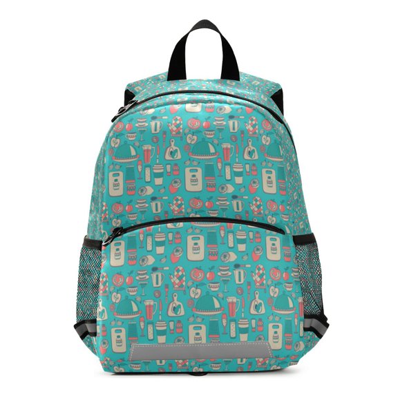Cute kitchen seamless pattern Teenage Backpack Middle Students Bookbag Outdoor Daypack