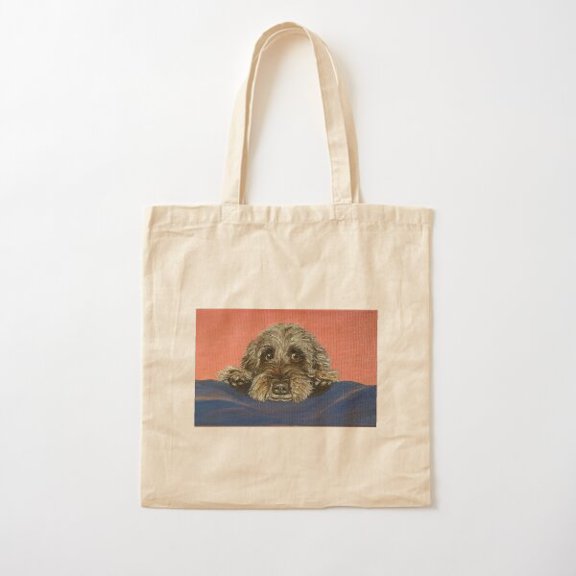 Cute Labradoodle Dog Cotton Tote Bag Canvas Tote Bag, Family Gift For Mother, Her