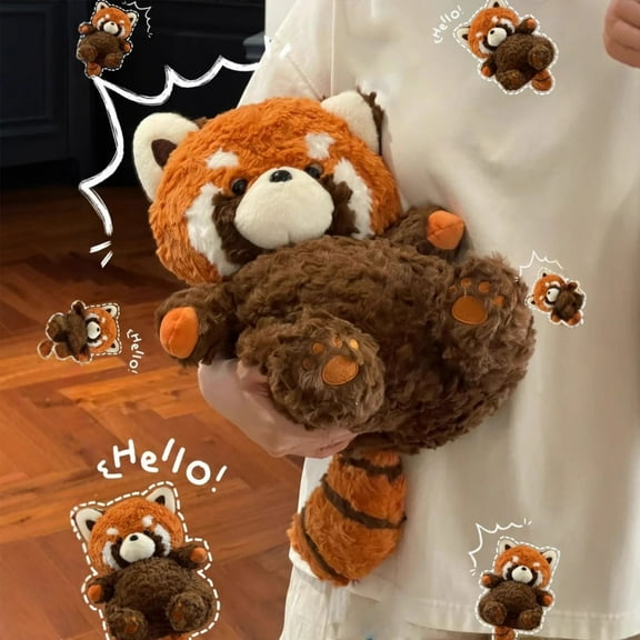 Cute little brown raccoon, plush toy doll, soothing raccoon doll, birthday gift, cute pillow