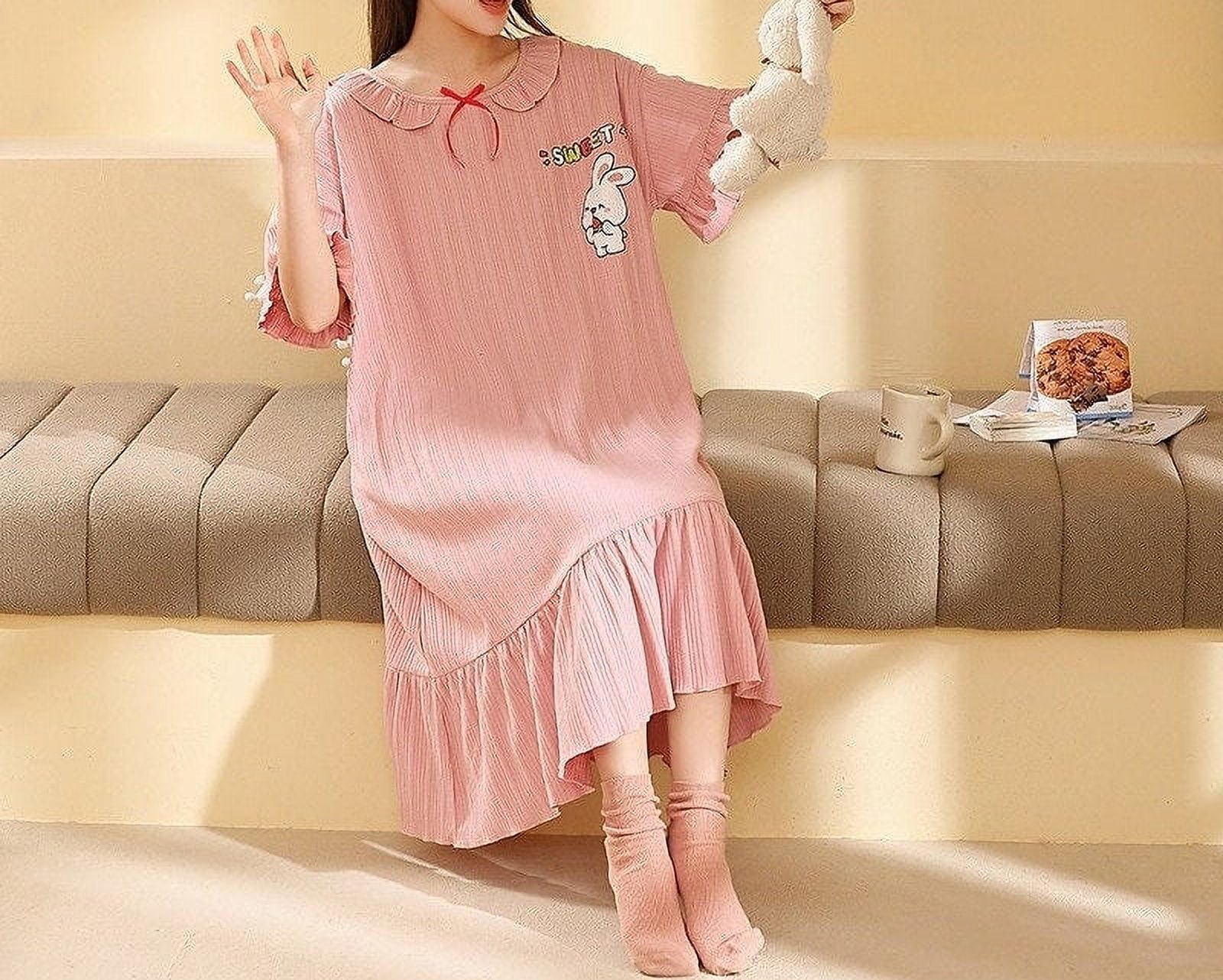 Cute long Cotton Nightgowns Women's Nightdress Sleepwear, Cute Ladies