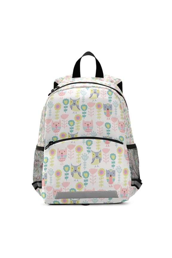 Cute owls floral pattern Student Laptop Backpack For Middle Teen Bookbag Travel Daypack