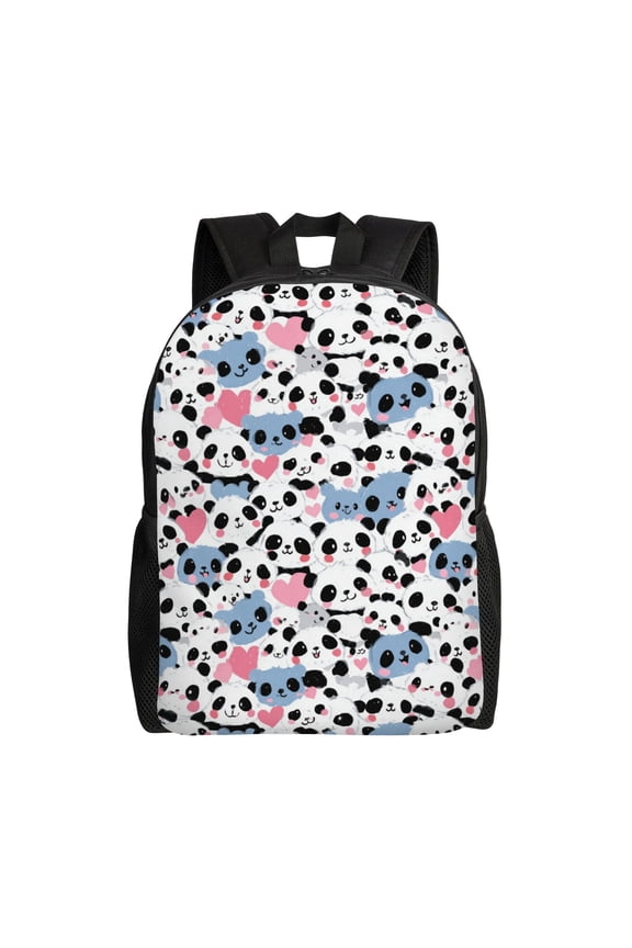 Cute panda pattern Backpack with 15 Inch Laptop Compartment,Water-Resistant Daypack, Large Capacity Backpack with Adjustable Breathable Shoulder Straps for Daily Use Travel Gym