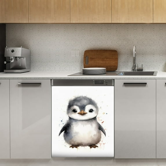 Cute penguin Dishwasher Magnet Cover Decorative Sticker for Home Cabinet Kitchen 23" x26"