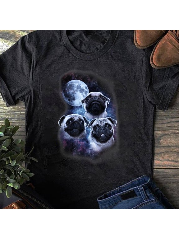 Cute pug design in spacefull moonstarsmilky way T-Shirt - Gift for Dog Lovers - Dog - Pug Mom - Pug Lovers - Mother's Day