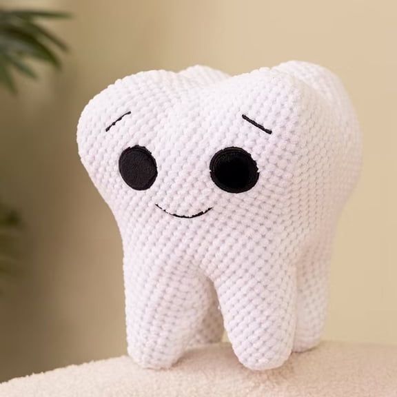 Cute simulation tooth plush toy cute white tooth plush soft hair pendant tooth doll pillow funny sofa ornaments children's gifts