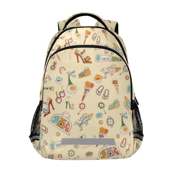 Cute summer seamless pattern Backpack with Chest Strap, Laptop Backpack, Travel Hiking Rucksack, Knapsack
