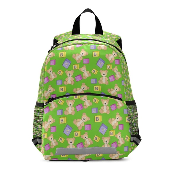 Cute teddy bear block pattern Teenage Backpack Middle Students Bookbag Outdoor Daypack