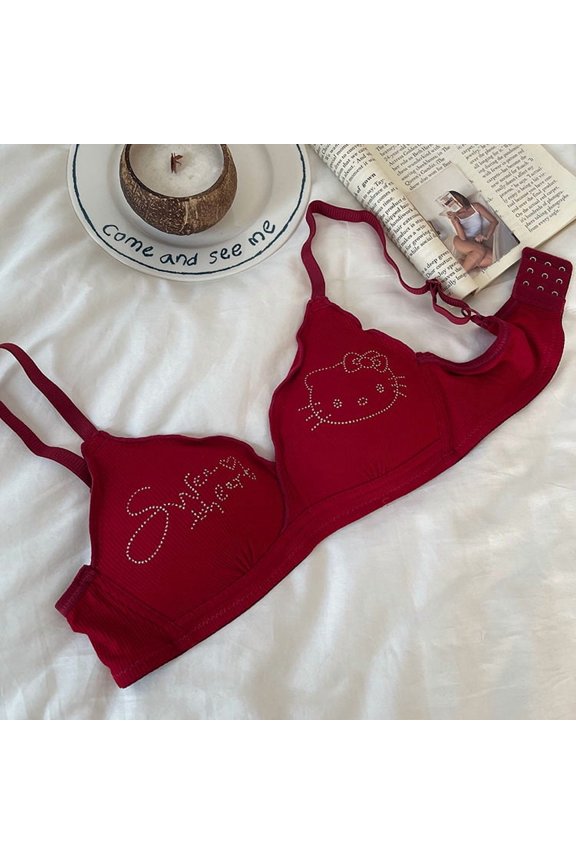 Cute youth underwear small breasts gathered breathable thin bra without steel rings new style