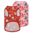 thumbnail image 1 of CuteBone Dog Christmas Shirts 2-Pack Soft Pet Clothes Breathable Summer Vest for Small Puppy and Stretchy Cat Apparel 2BX16XS, 1 of 9