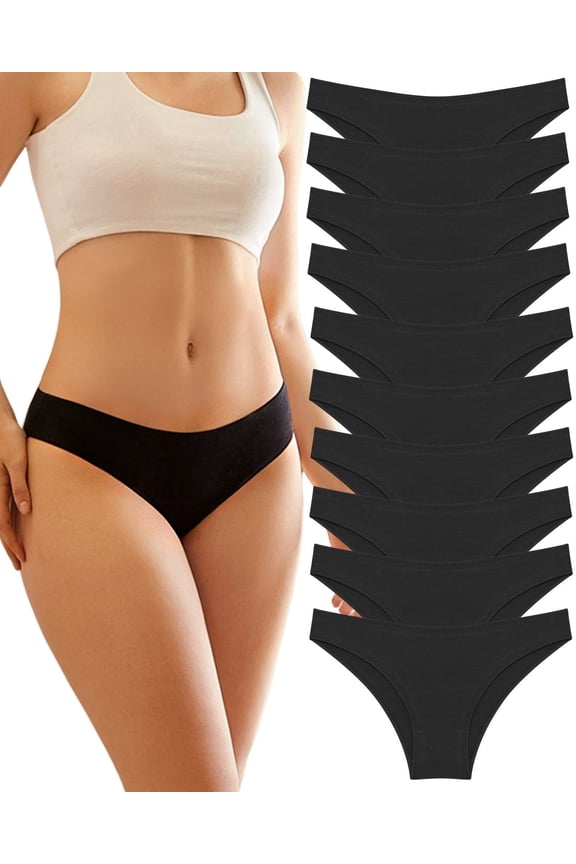 10 Pack Cotton Underwear for Women High Cut Breathable Hipster Womens Cheeky Bikini Panties S