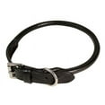 thumbnail image 1 of CuteNfuzzy Round Rolled Fancy Leather Dog Collar - Black - 8", 1 of 4