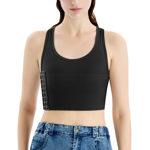 CuteStreet Chest Binder Adjustable Affordable Mesh Breathable and Strong Compression Tank Top Bra Binder