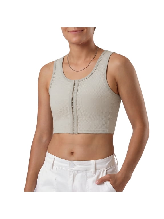 Chest Binder for Binder Trans Mesh Front Hook-and-Eye Closure Binder Bra Tank Top