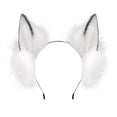 thumbnail image 1 of CuteStreet Furry Wolf Ears Headband Handmade Faux Fur Cosplay Costume Party Hairband, 1 of 1