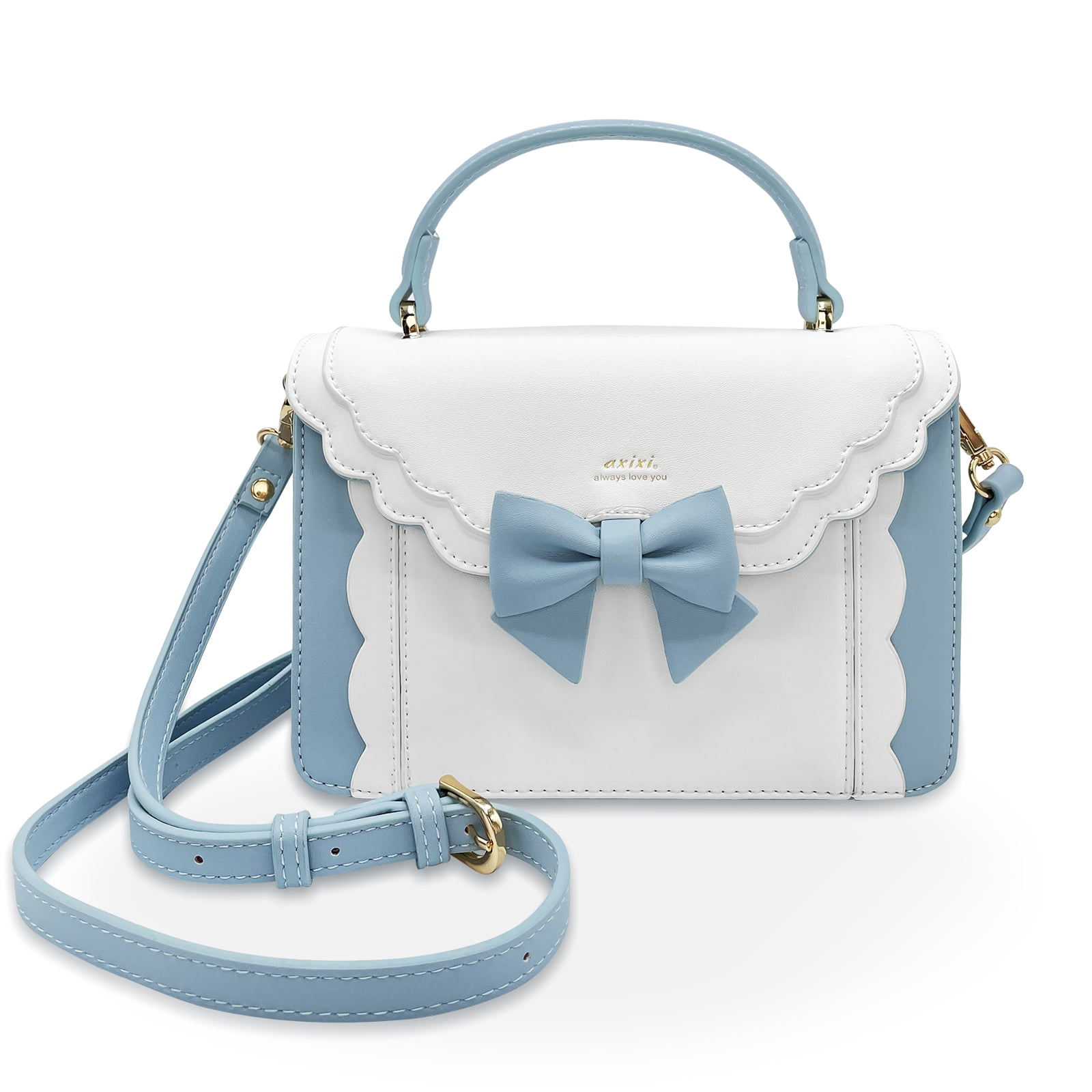 CuteStreet Handbags for Women Crossbody PU Leather Satchel Bags Over the Shoulder Removable Adjustable Bow