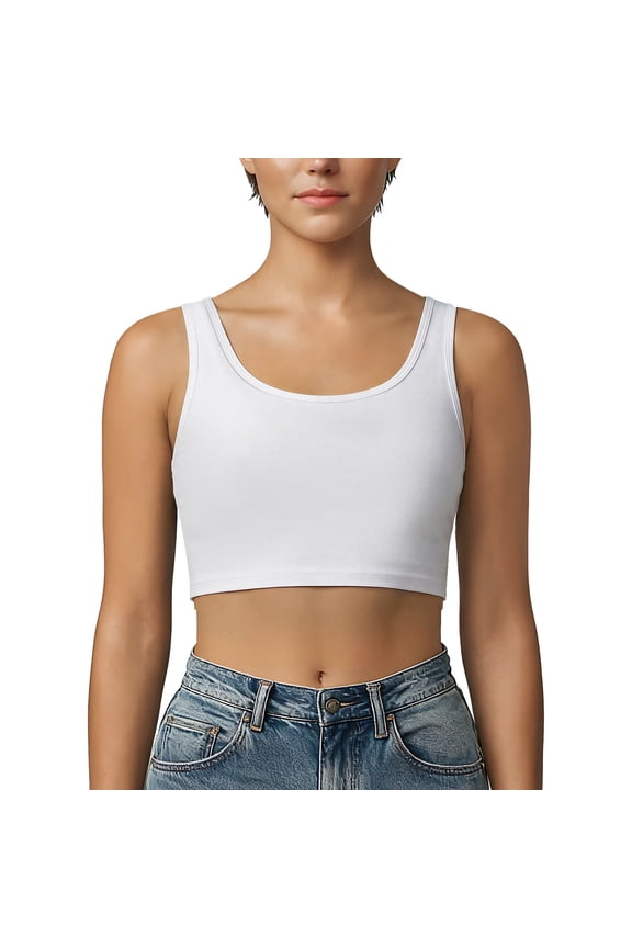 Pullover Chest Binder for Women Crew Neck Back Mesh Binder Bra Tank Top