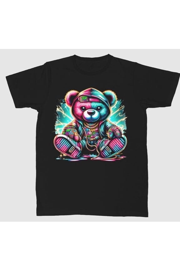 CuteTie Dye Teddy Bear Hipster Cotton Unisex T-shirt
