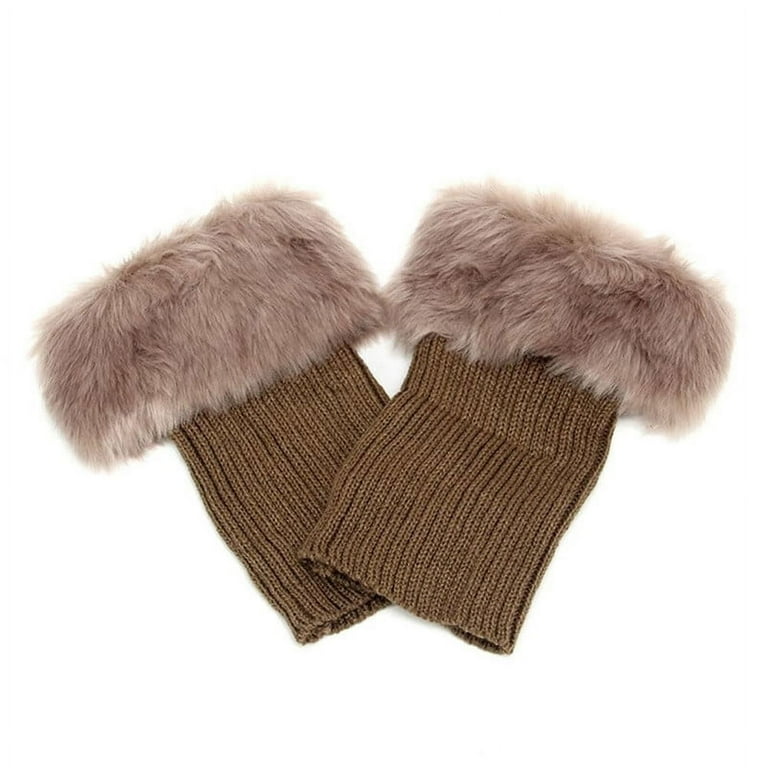 Cuteam Boot Topper Women s Autumn Winter Fashion Furry Ribbed