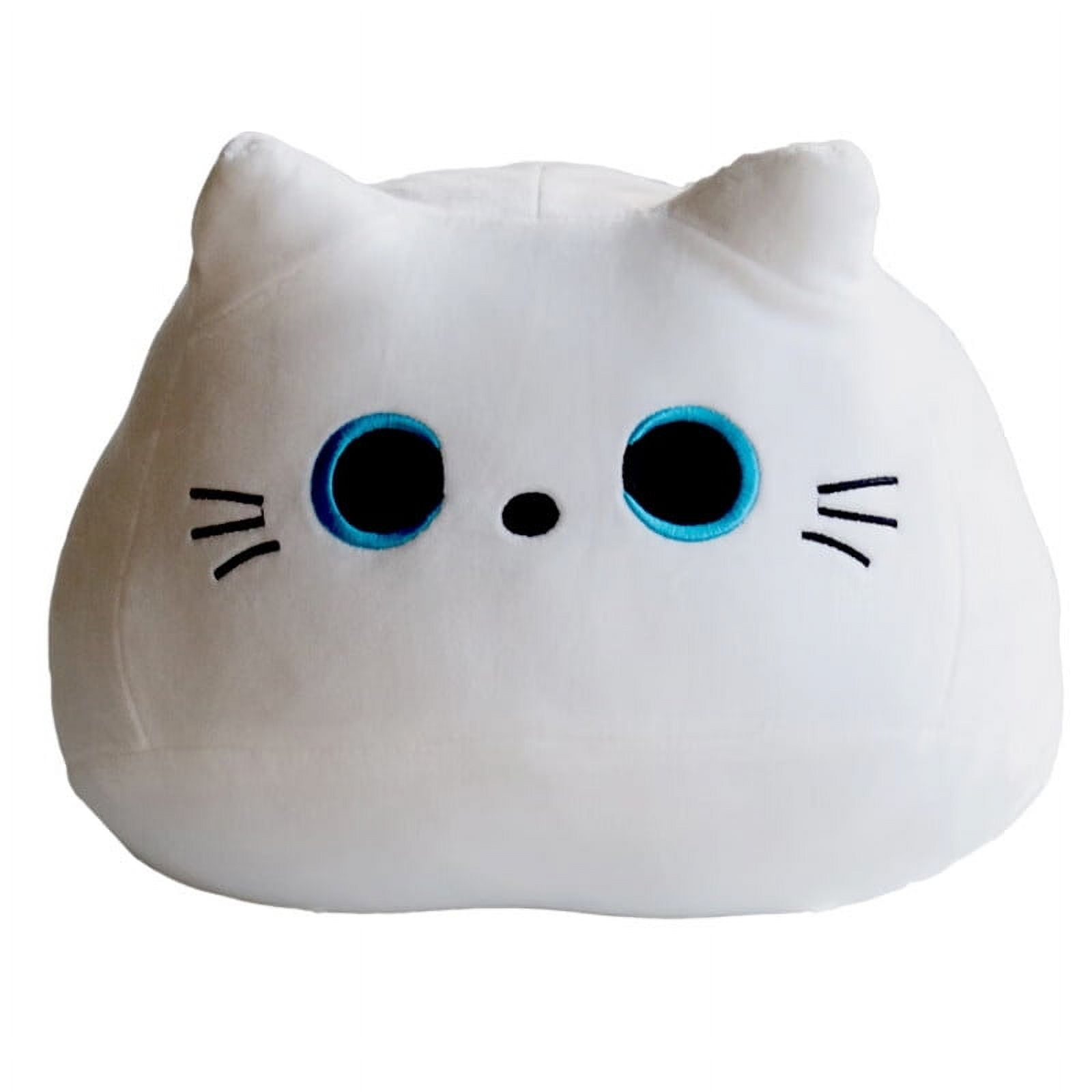 Cuteam Cat Plush Pillow,Cat Plush Pillow Fluffy Lovely White Kitten