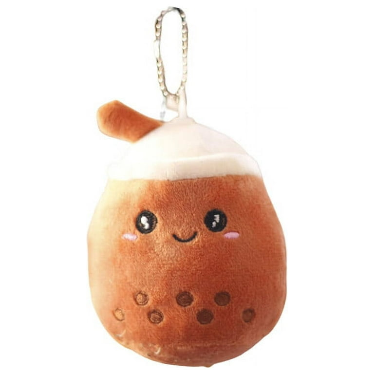 Cuteam Doll Pendant,Key Chain 3D Design Full Filling Soft Touch Multi-Purpose Unscented Decorate Lovely Plush Milk Tea Cup Doll Backpack Keychain for