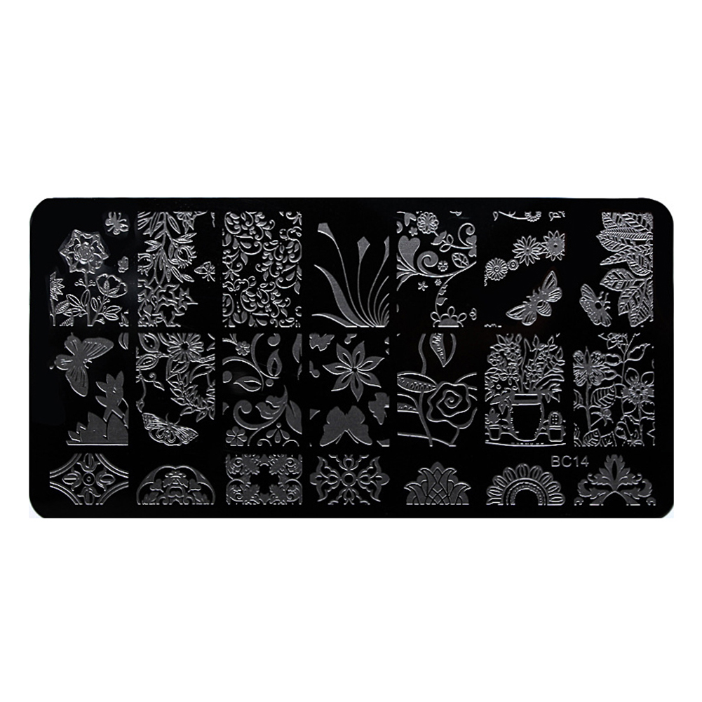 Cuteam Nail Stamping Plate,Fashion Flower Butterfly Nail Art Stamp