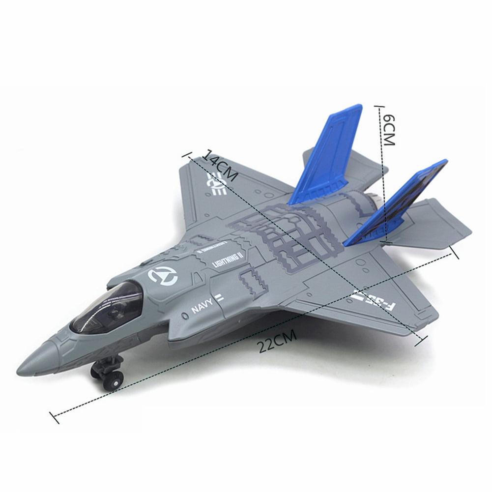Cuteam Plane Toy Large Alloy Pull Back F 35 Fighter Aircraft Model