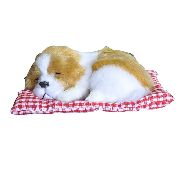 Cuteam Plush Dog Model,Simulation Animal Toy Sleeping Dog Model Kids Plush Stuffed Doll with Sound