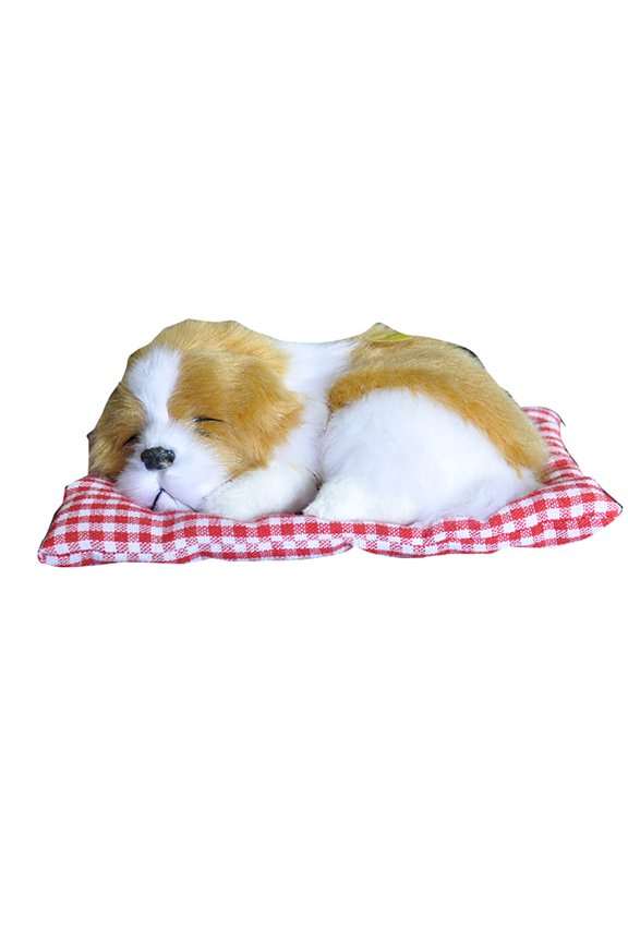 Plush Dog Model,Simulation Animal Toy Sleeping Dog Model Kids Plush Stuffed Doll with Sound