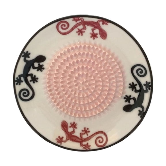 Cutebling Ceramic Garlic Grater Plate All-in-one Ceramic Garlic Grater Plate Embossed Design and Style for Garlic, Ginger, Chocolate, and More