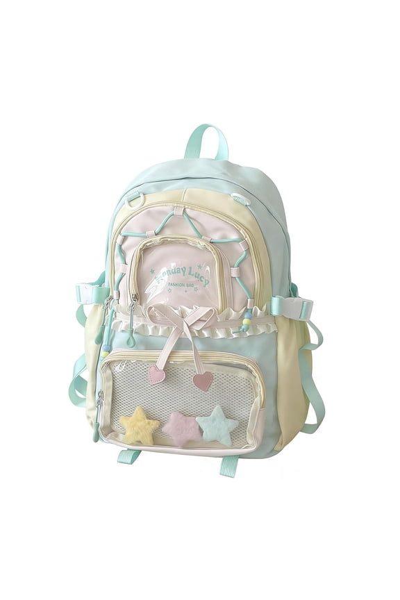 Cutecore Kawaii Ita Backpack with Clear Pockets Y2K Daypack