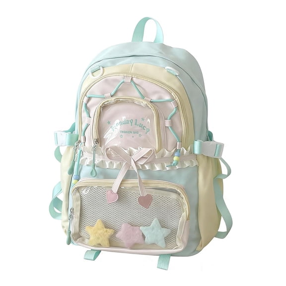 Cutecore Kawaii Ita Backpack with Clear Pockets Y2K Daypack