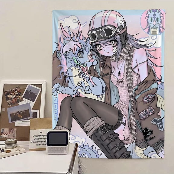 Cutecore Tapestry for Bedroom Wall Tapestry, Kawaii Room Decor Anime Tapestry Shoujo Y2k Tapestry Banner Harajuku Girly (YJE07,50'' x 60'')