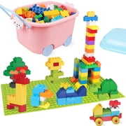 Cutedeer 138 PCS Classic Big Building Blocks Set with Storage Box & Baseplate, STEM Toy Large Bricks Kit for Kids Toddlers, Compatible with Major Brands, Preschool Educational Toy for All Ages
