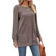 thumbnail image 1 of Cuteduck Long Sleeve T-Shirt for Women Loose Casual Pullovers Tops with Pockets, 1 of 6