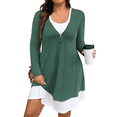 thumbnail image 1 of Cuteduck Plus Size Women’s Long Sleeve V-Neck Zipper Dress Autumn/Winter 1X-5X, 1 of 8