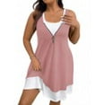 thumbnail image 1 of Cuteduck Plus Size Women’s Sleeveless V-Neck Zipper Dress Spring/Summer 1X-5X, 1 of 5