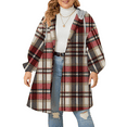 thumbnail image 1 of Cuteduck Women Plus Size Plaid Hooded Button Up Shirt Fall Shacket Long Sleeve Lightweight Fashion Coat 1X-4X, 1 of 7