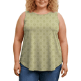 thumbnail image 1 of Cuteduck Women Tank Tops Plus Size Summer Floral Print Sleeveless Blouse Crew Neck Casual Basic Loose Fit Tank Tops Beach Vacation 1X-5X, 1 of 8