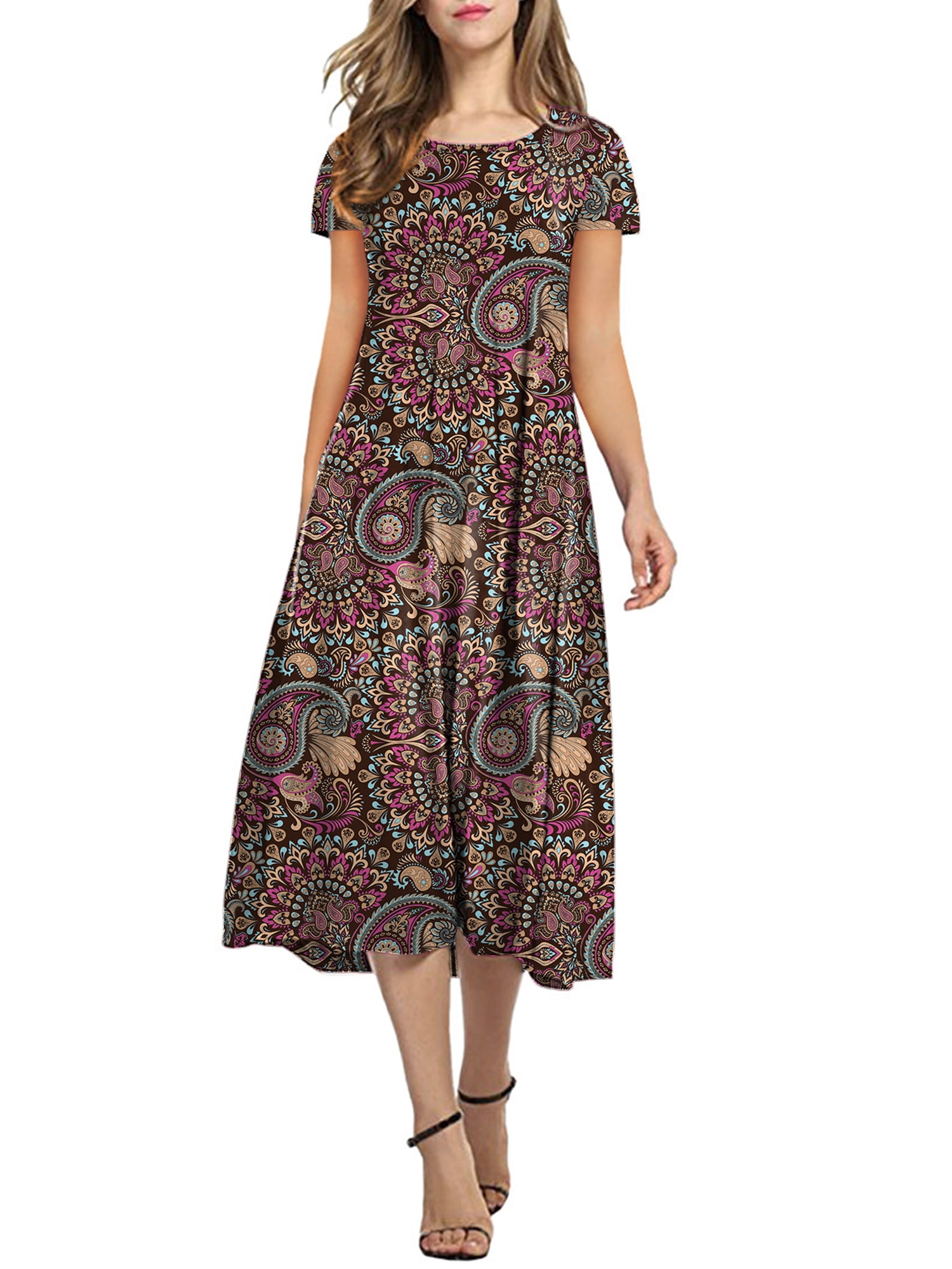 Women's Casual Short Sleeve Maxi Dress - Loose Fit A-Line T-Shirt Dress With Pockets A Line Dress With Pockets Women's Casual Short Sleeve Maxi Dress - Loose Fit A-Line T-Shirt Dress With Pockets A Line Dress With Pockets