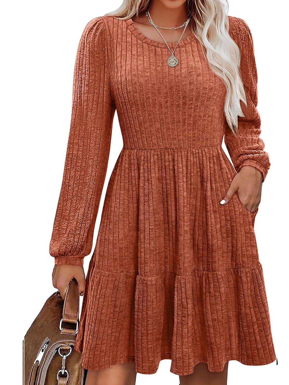 cute fall sweater dresses Halter Neck Dress Open Back Black Holiday Outfit – Styledup.co.uk main image 0