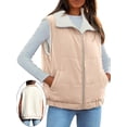 thumbnail image 1 of Cuteduck Women's Fleece Vest Zipper Reversible Jacket Fall Coat S-2XL, 1 of 6