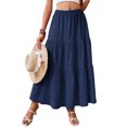thumbnail image 1 of Cuteduck Women's Flowy Pleated Tiered Skirt Casual A-Line Midi Skirt S-2XL, 1 of 7