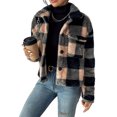 thumbnail image 1 of Cuteduck Women's Jacket Fall Winter Long Sleeve Lapel Loose Fit Double-Sided Fuzzy Fleece Casual Coat S-XL, 1 of 7